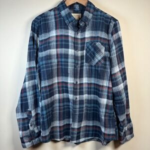 Boston‎ Traders Mens Flannel Shirt Button Up Long Sleeve Plaid Blue L